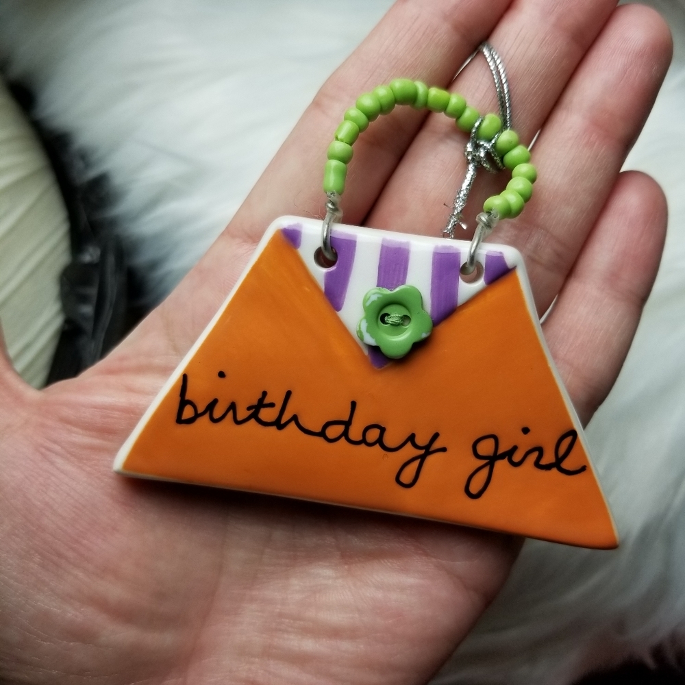 𝐃𝐞𝐩𝐚𝐫𝐭𝐦𝐞𝐧𝐭 𝟓𝟔 Birthday Girl purse ornament